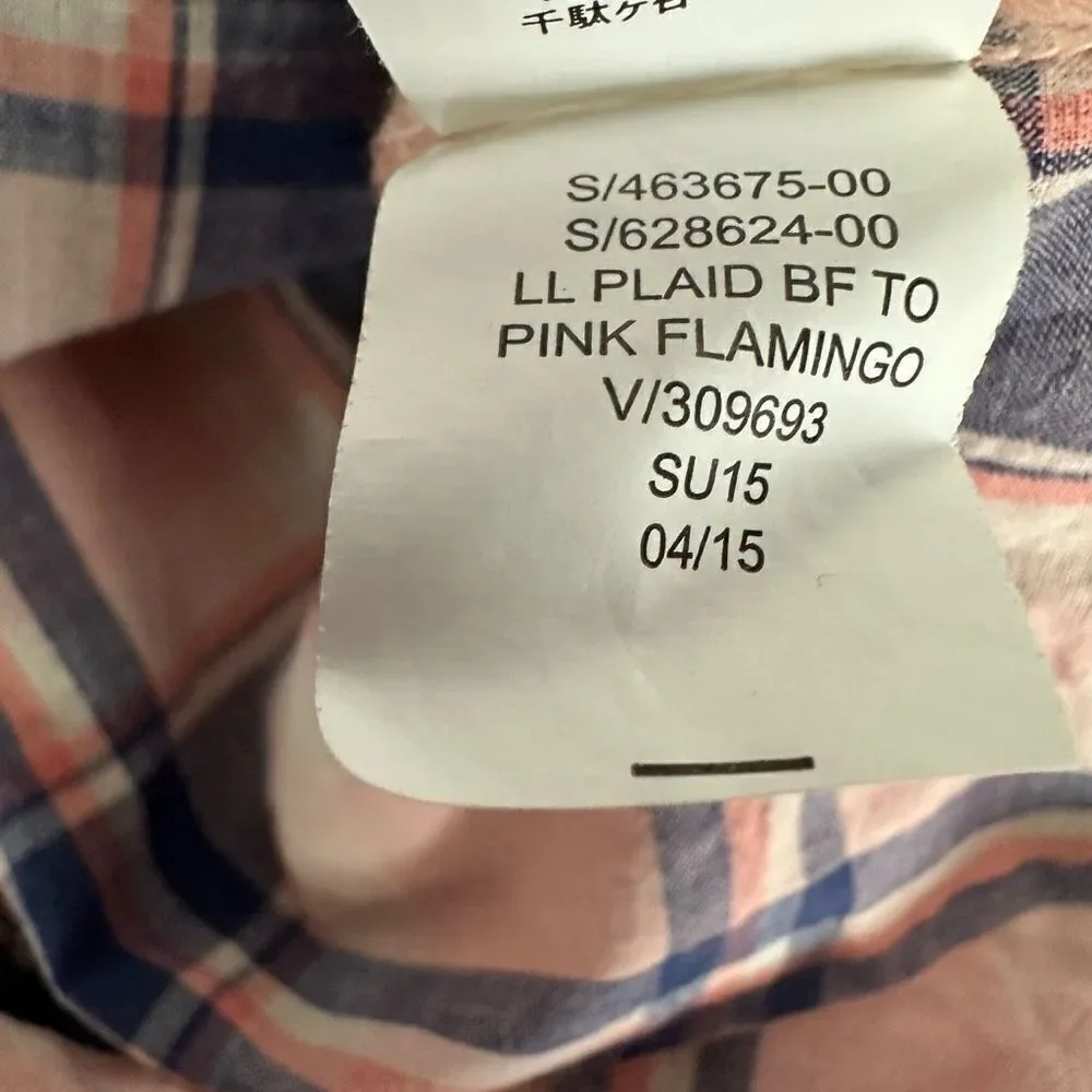 Gap Pink Plaid Button Down Shirt size Small